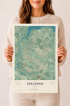Map of Stratham, New Hampshire, 12 x 18 inch unframed archival matte print