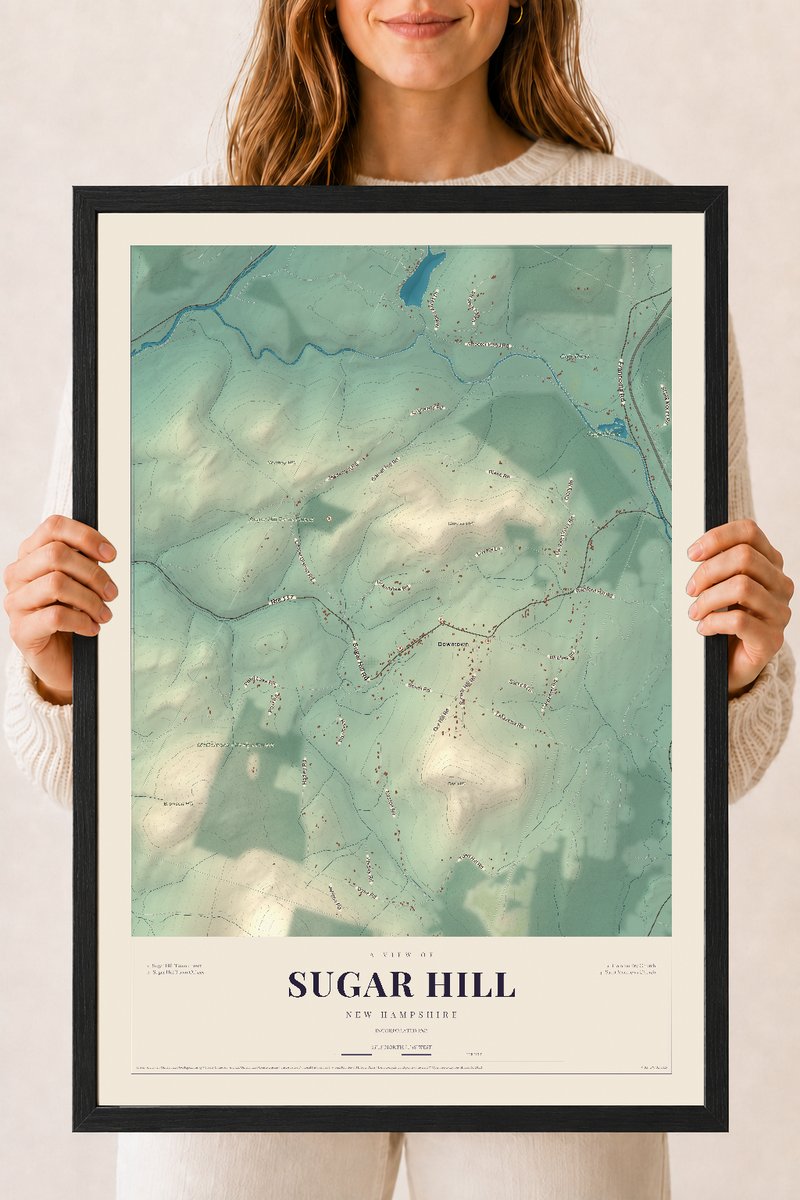 NH Current Atlas 2026 | Sugar Hill | 18" x 24" | W/ Black Ayous Wood Frame