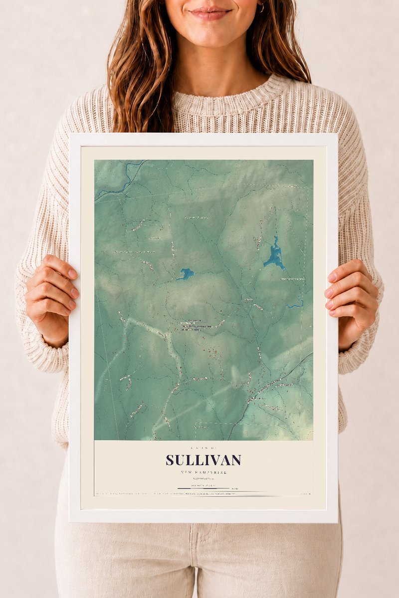 NH Current Atlas 2026 | Sullivan | 12" x 18" | W/ White Ayous Wood Frame