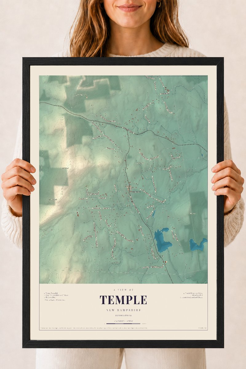 NH Current Atlas 2026 | Temple | 18" x 24" | W/ Black Ayous Wood Frame