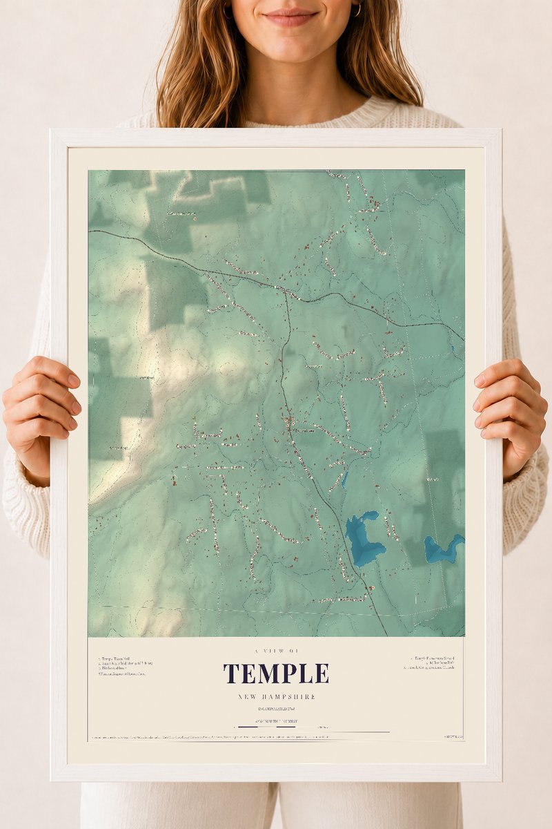 NH Current Atlas 2026 | Temple | 18" x 24" | W/ White Ayous Wood Frame