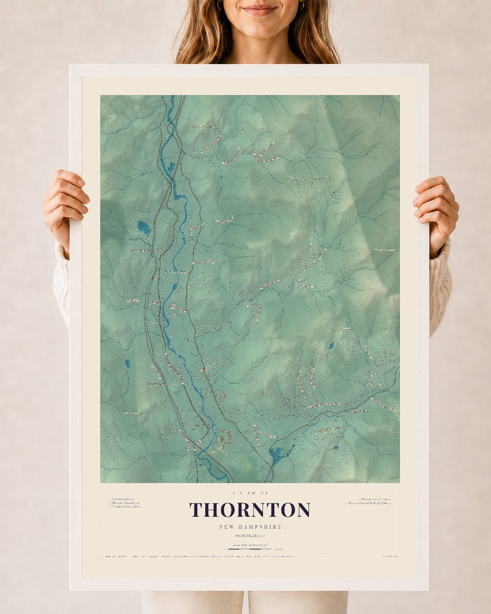 NH Current Atlas 2026 | Thornton | 24" x 36" | W/ White Ayous Wood Frame