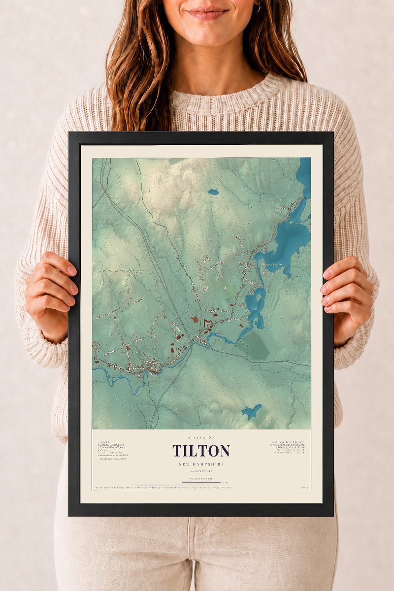 NH Current Atlas 2026 | Tilton | 12" x 18" | W/ Black Ayous Wood Frame