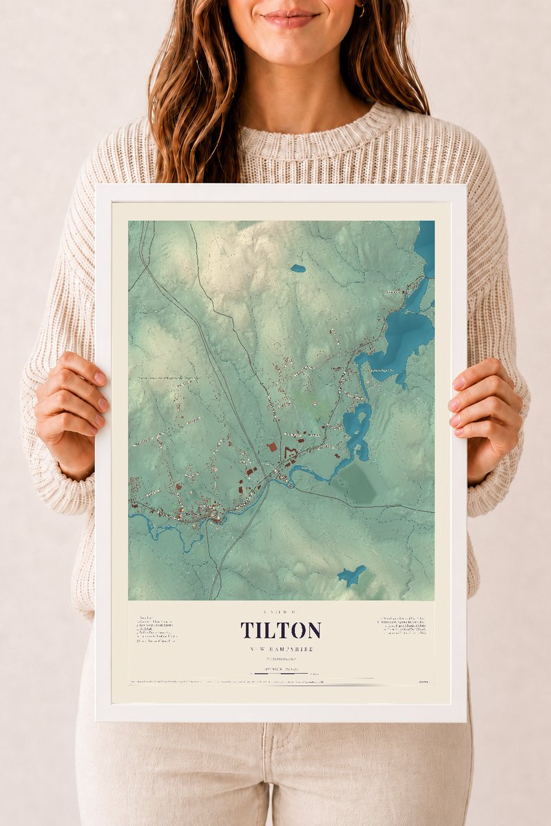 NH Current Atlas 2026 | Tilton | 12" x 18" | W/ White Ayous Wood Frame