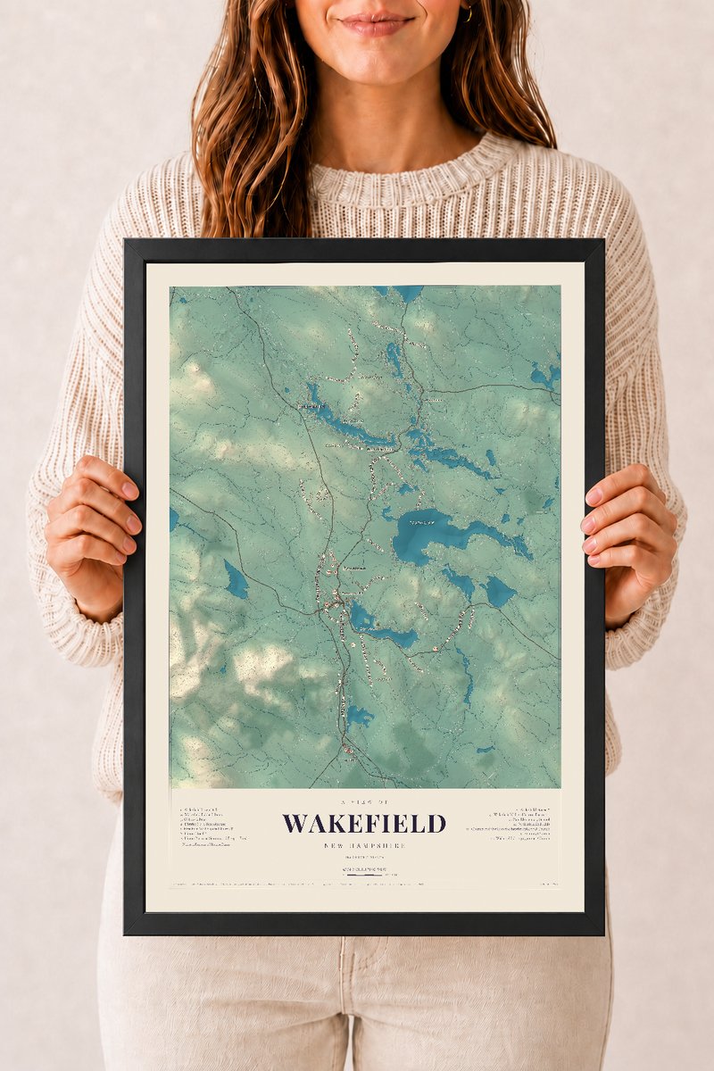 NH Current Atlas 2026 | Wakefield | 12" x 18" | W/ Black Ayous Wood Frame