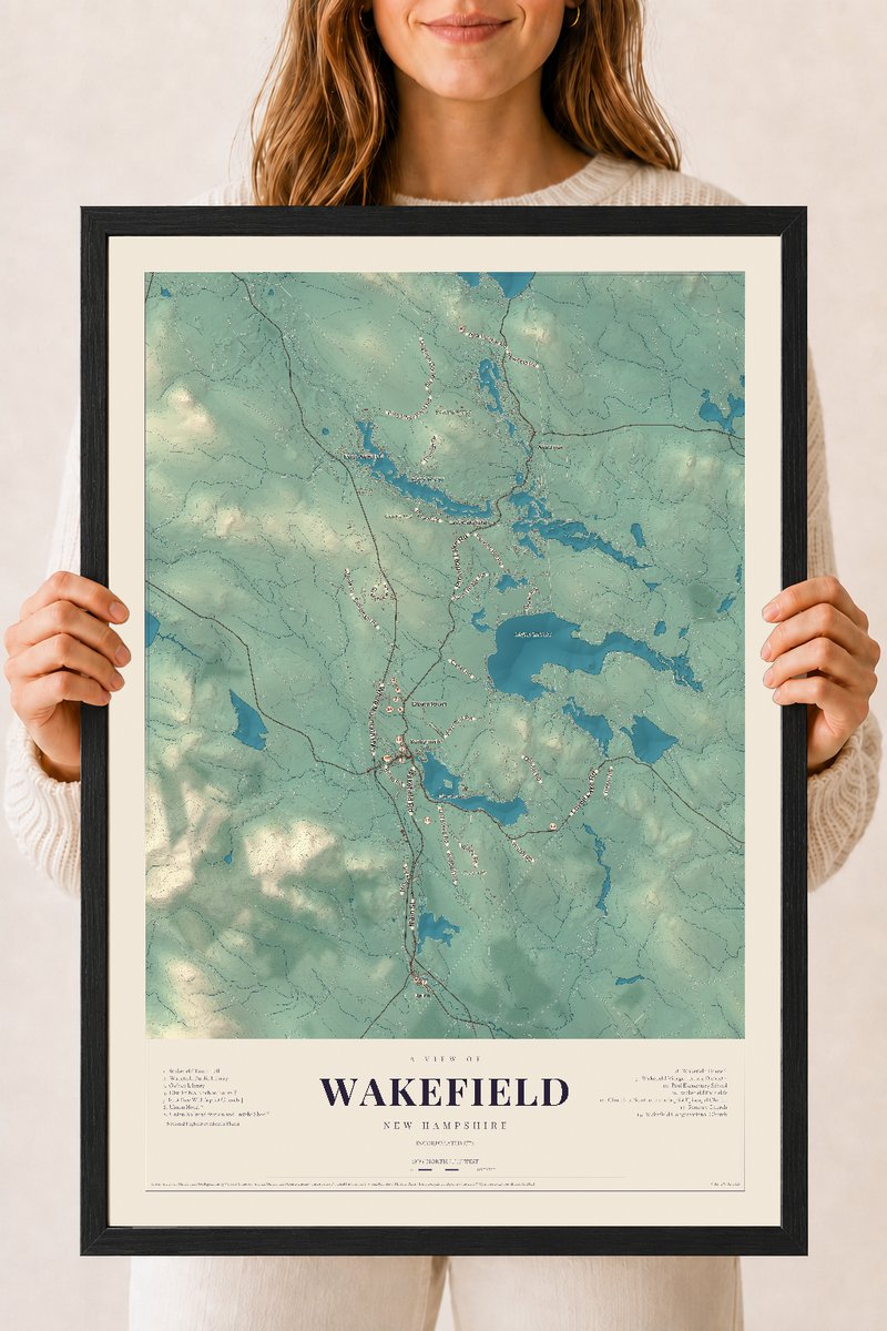 NH Current Atlas 2026 | Wakefield | 18" x 24" | W/ Black Ayous Wood Frame