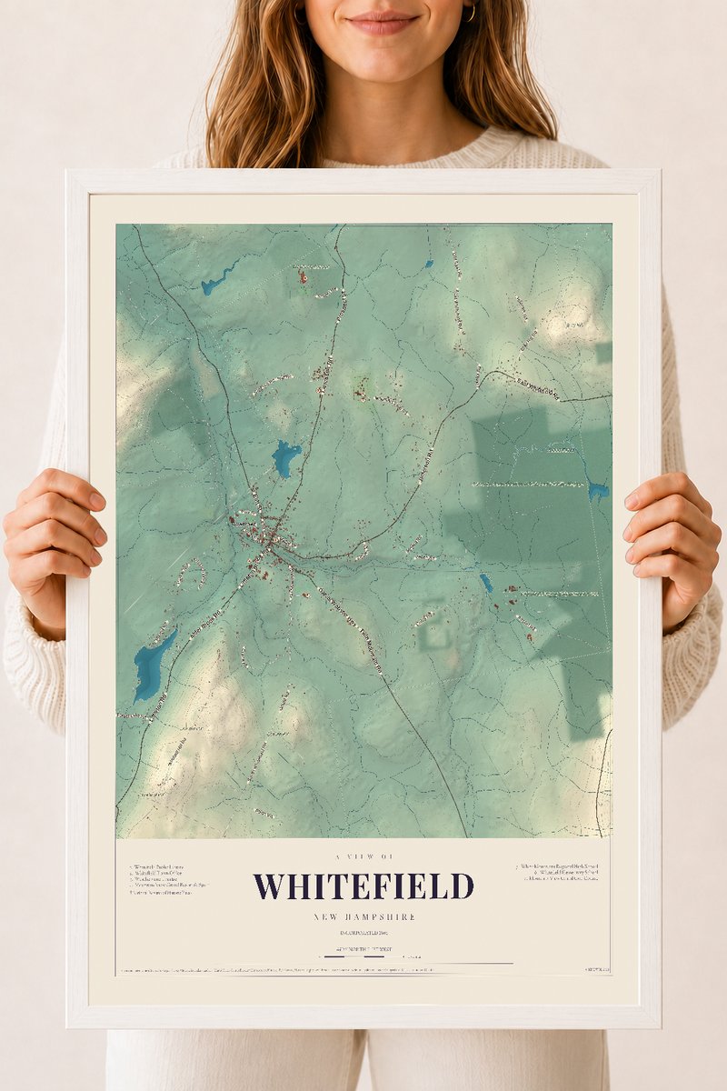 NH Current Atlas 2026 | Whitefield | 18" x 24" | W/ White Ayous Wood Frame