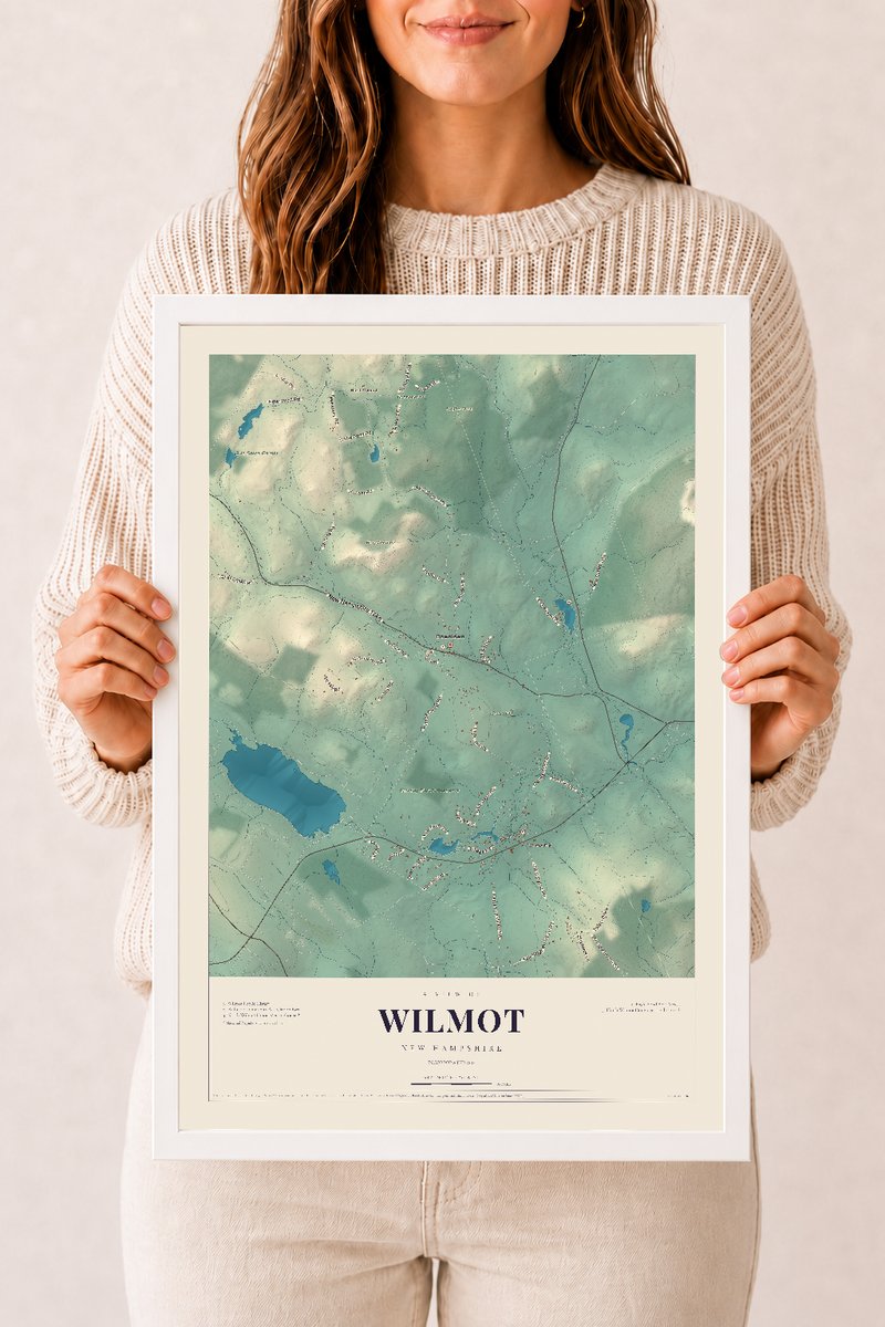 NH Current Atlas 2026 | Wilmot | 12" x 18" | W/ White Ayous Wood Frame