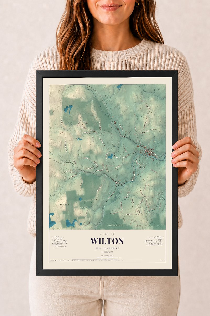 NH Current Atlas 2026 | Wilton | 12" x 18" | W/ Black Ayous Wood Frame