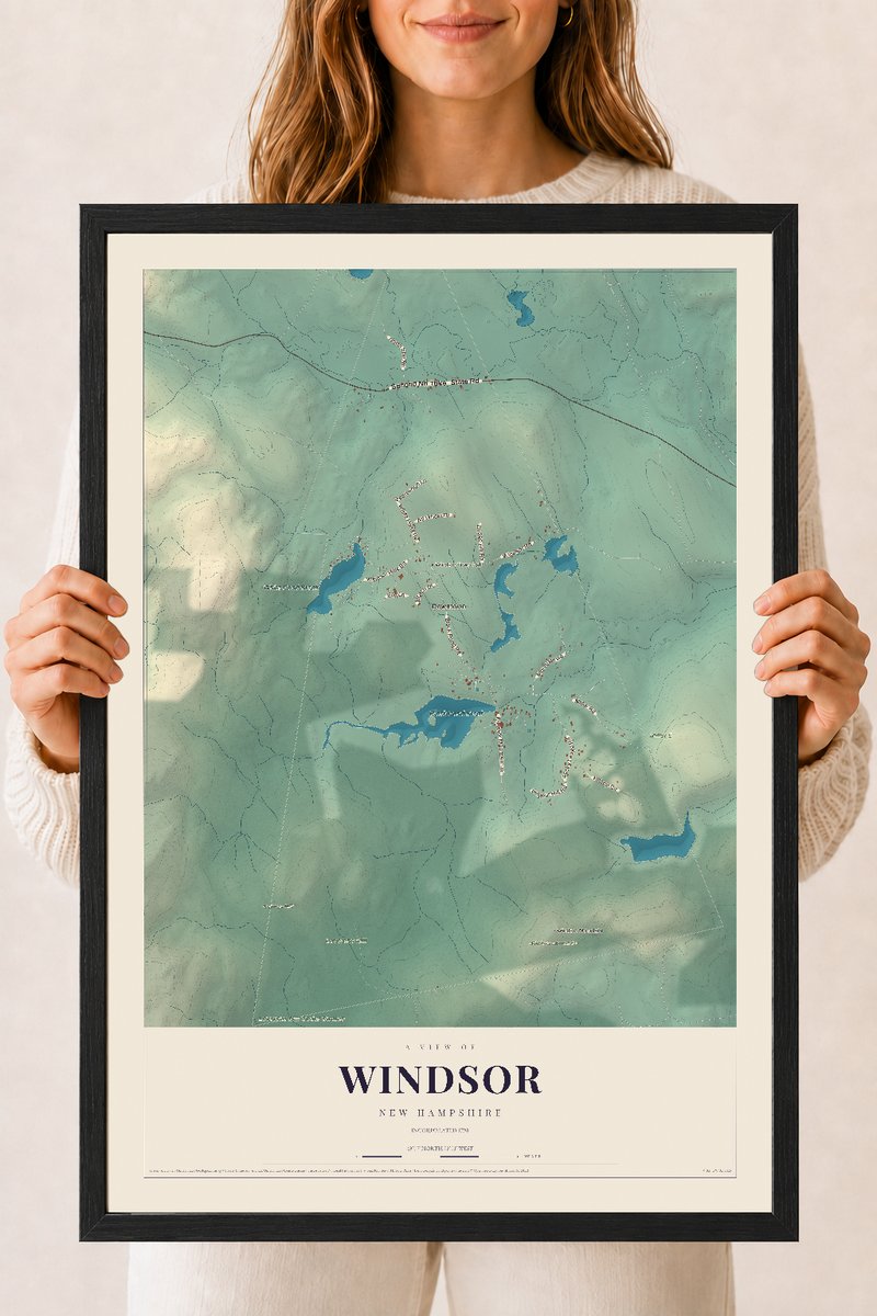 NH Current Atlas 2026 | Windsor | 18" x 24" | W/ Black Ayous Wood Frame