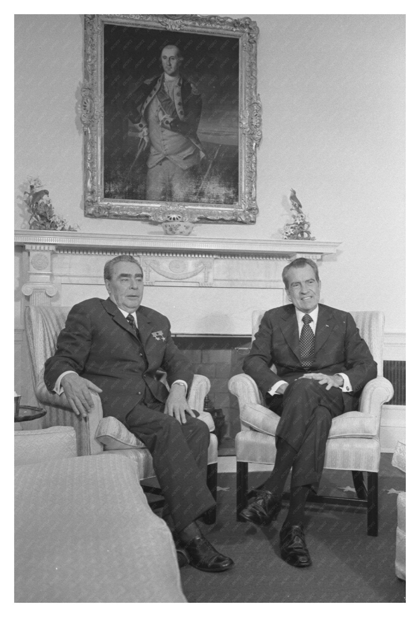 Nixon and Brezhnev Meeting June 18 1973 Vintage Photo - Available at KNOWOL