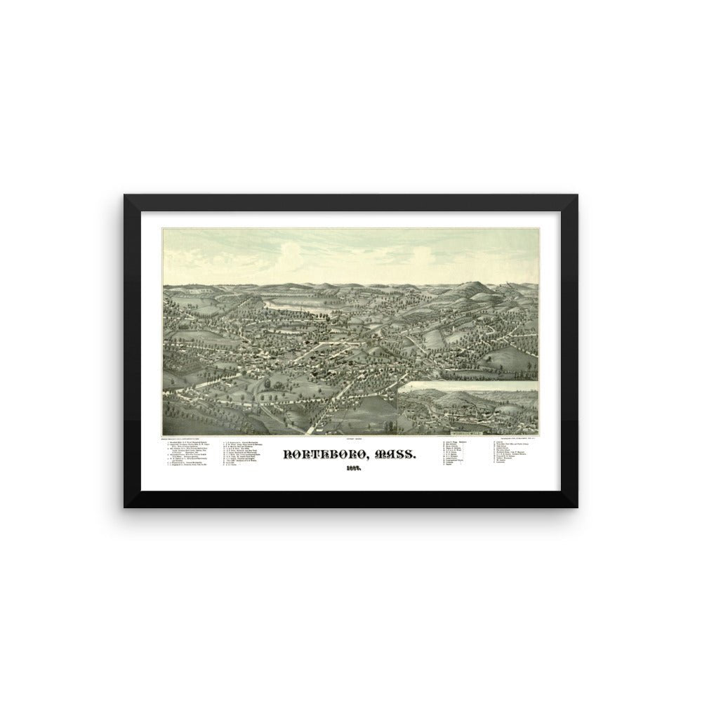 Northboro, MA 1887 Framed - Available at KNOWOL