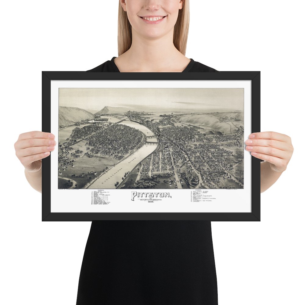 Pittston, PA 1892 Framed - Available at KNOWOL