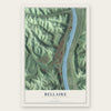 Bellaire, Ohio map print, the full design