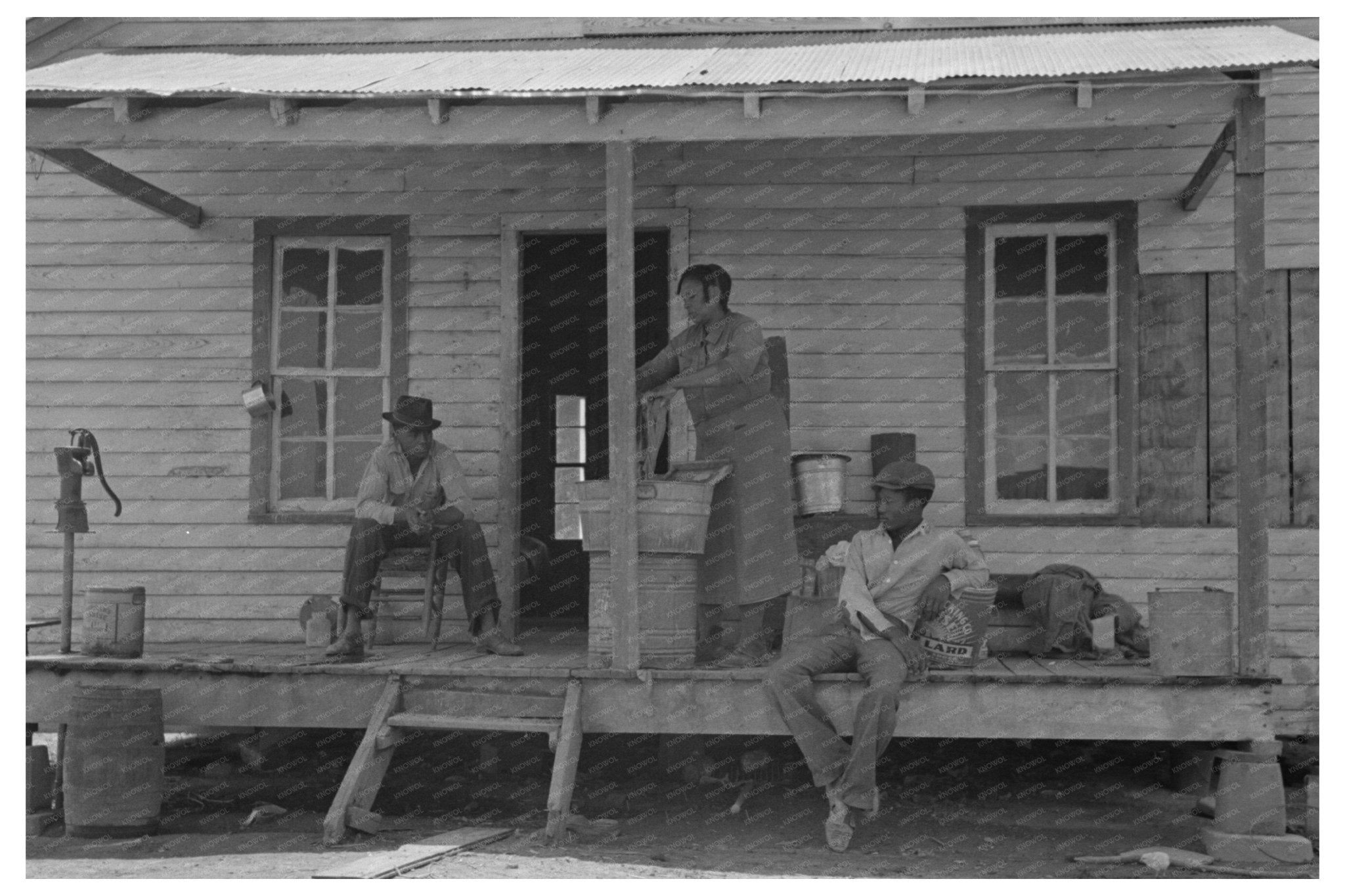 Rear Porch of Cabin in Southeast Missouri 1938 - Available at KNOWOL