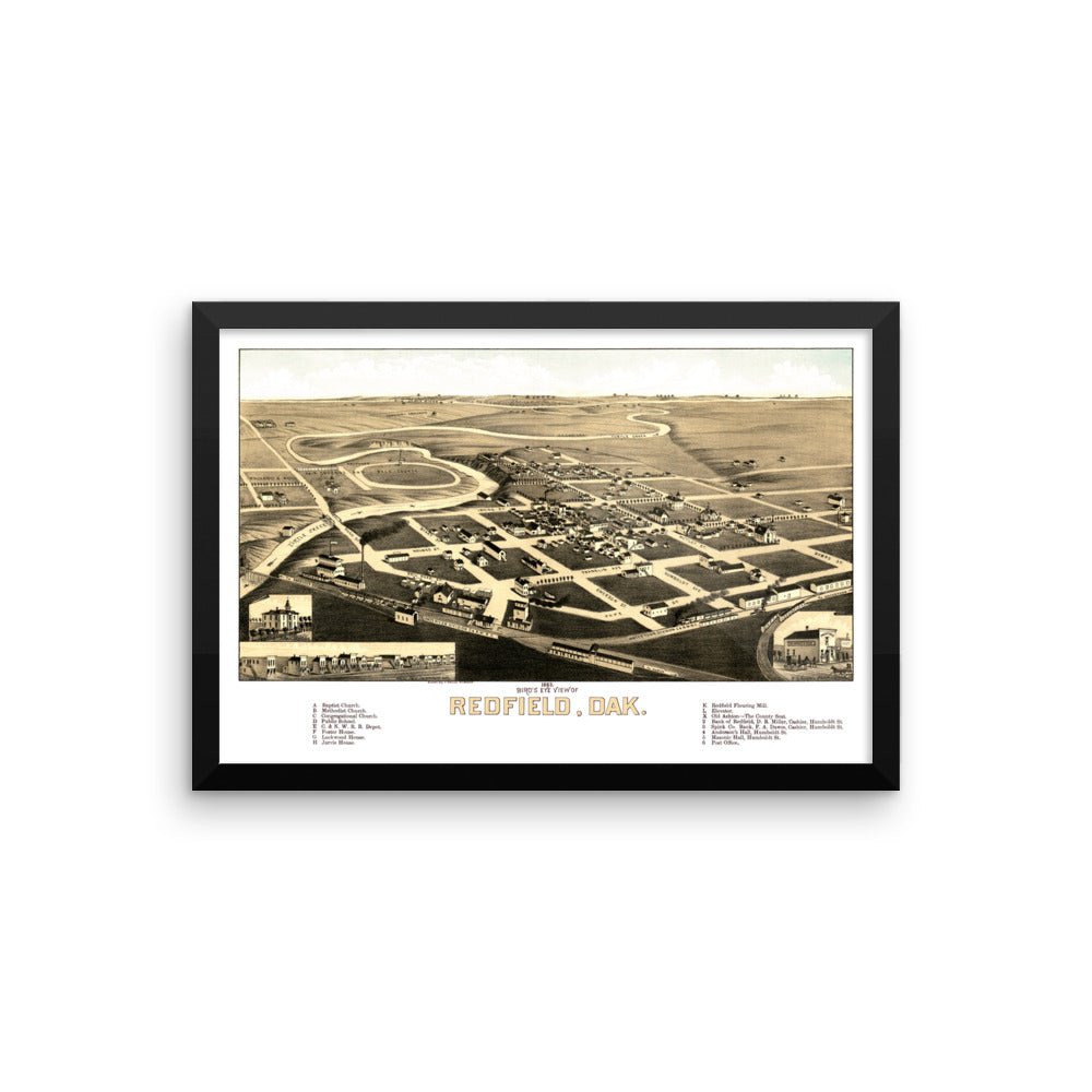 Redfield, South Dakota 1883 Framed - Available at KNOWOL