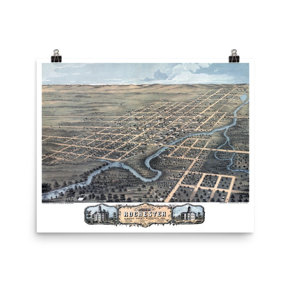 Rochester, MN 1869 Map - Available at KNOWOL