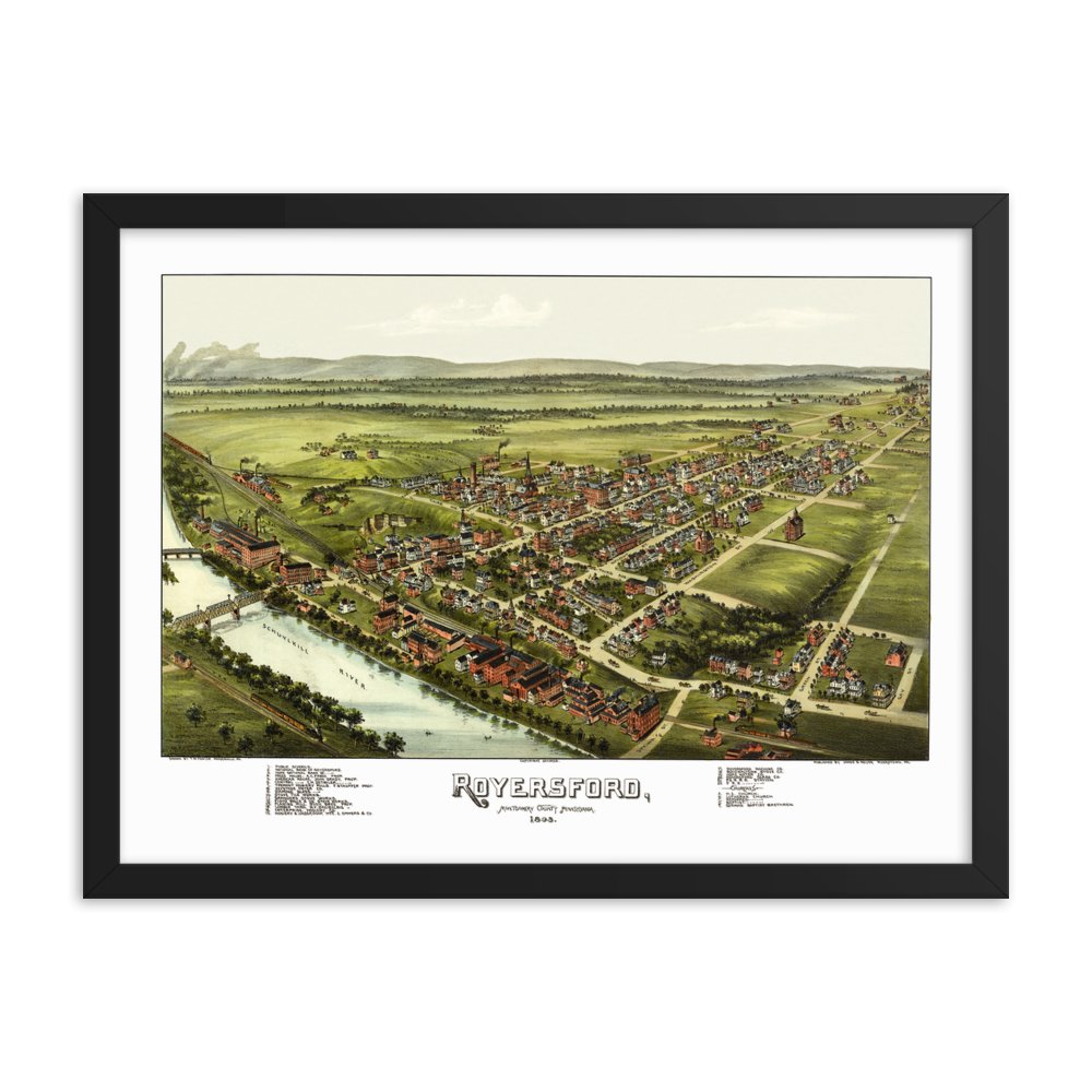 Royersford, PA 1893 Framed - Available at KNOWOL