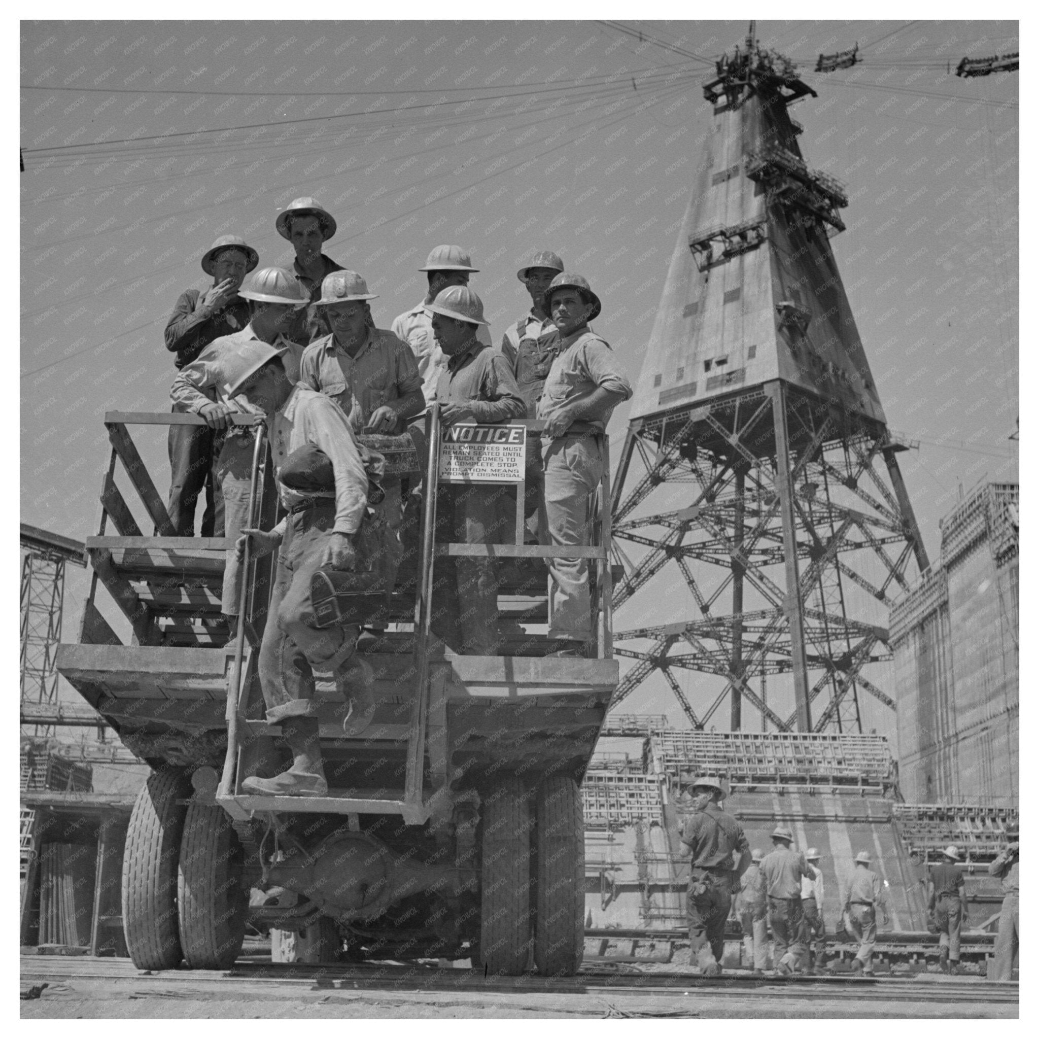 Shasta Dam Workers Arriving June 1942 Vintage Photo - Available at KNOWOL