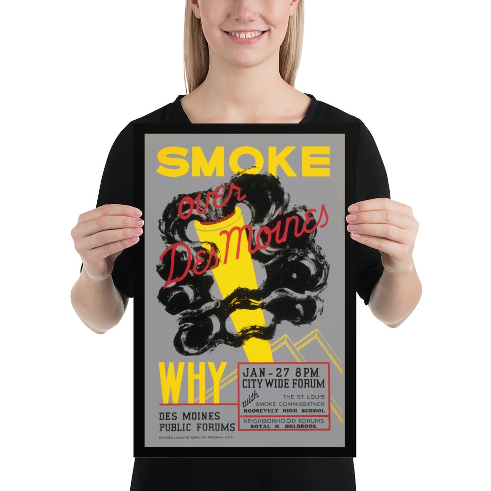 Smoke Over Des Moines - Vintage WPA Poster - Available at KNOWOL