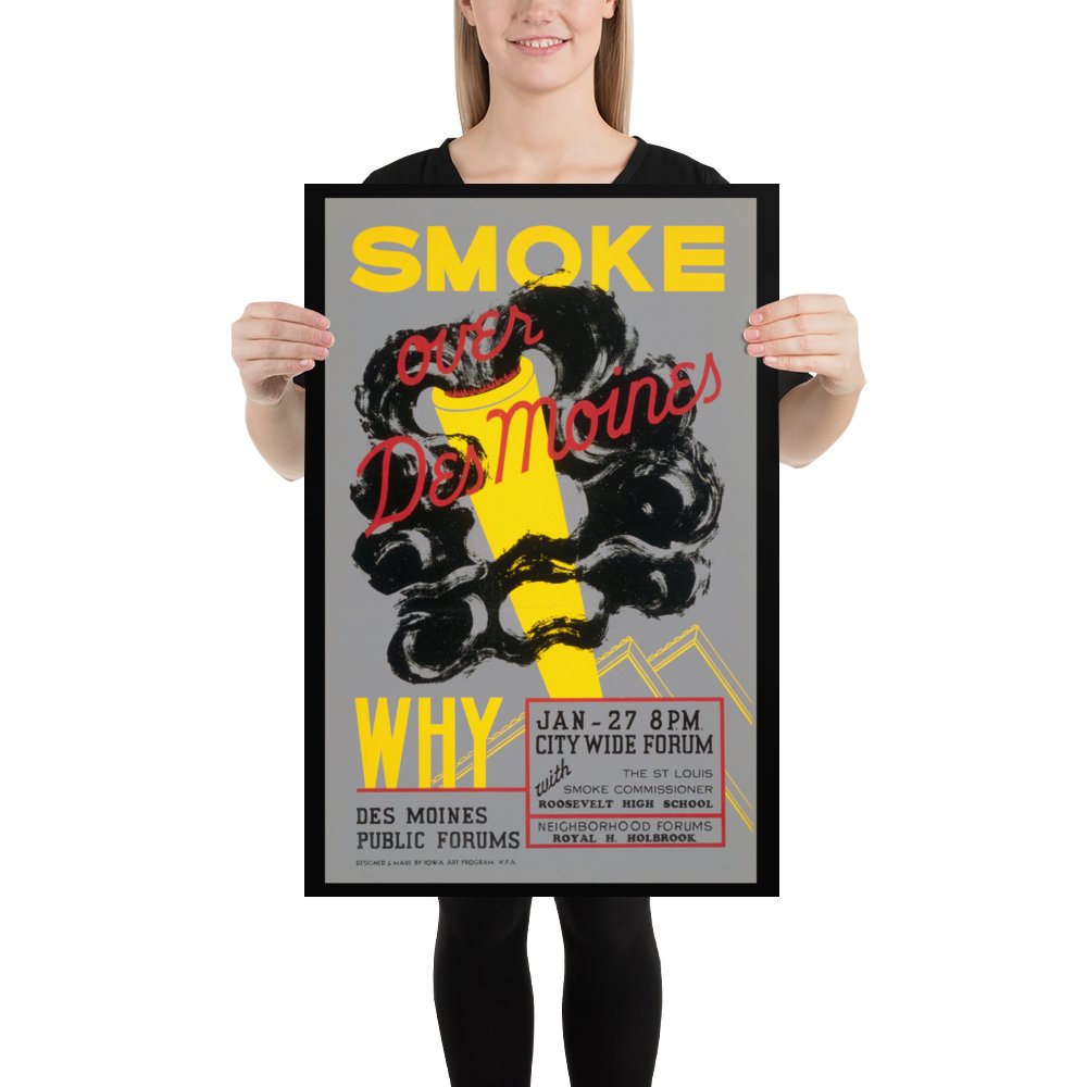 Smoke Over Des Moines - Vintage WPA Poster - Available at KNOWOL