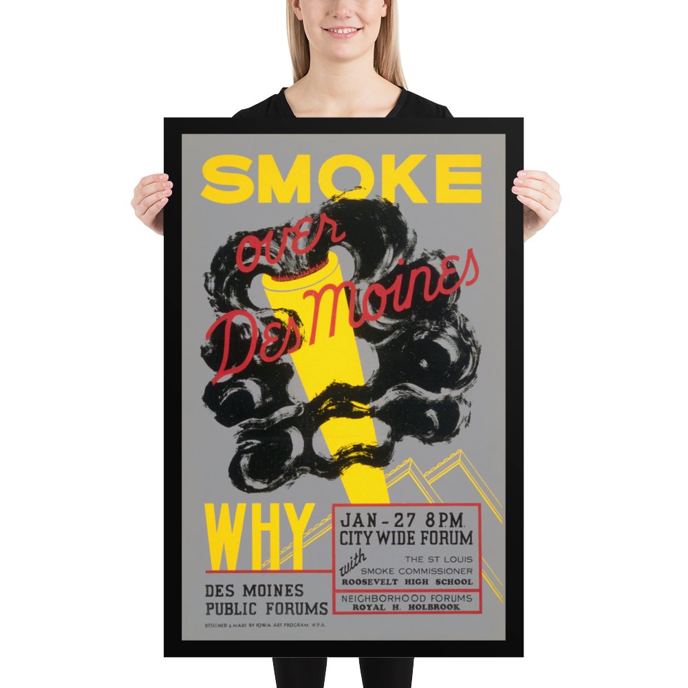 Smoke Over Des Moines - Vintage WPA Poster - Available at KNOWOL