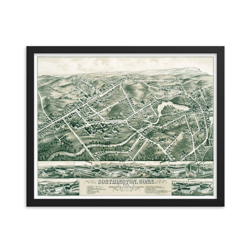 Southington, CT 1878 Framed - Available at KNOWOL