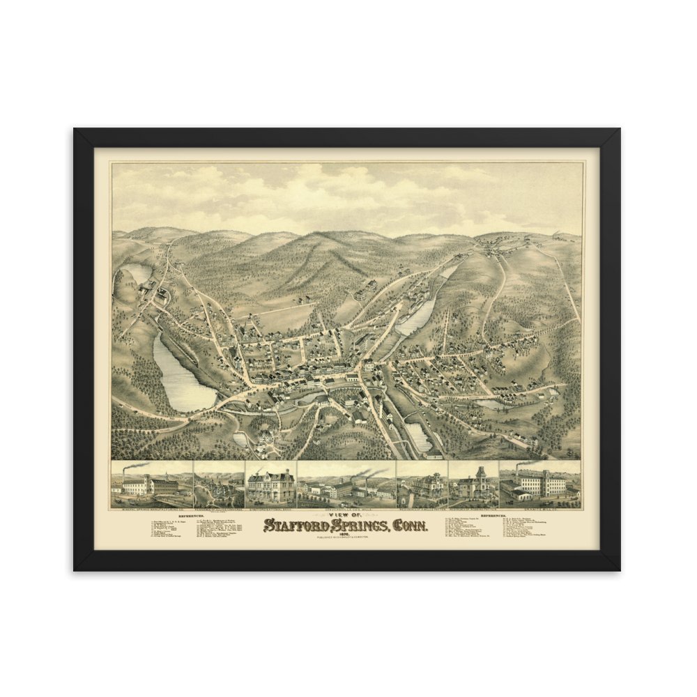 Stafford Springs, CT 1878 Framed - Available at KNOWOL