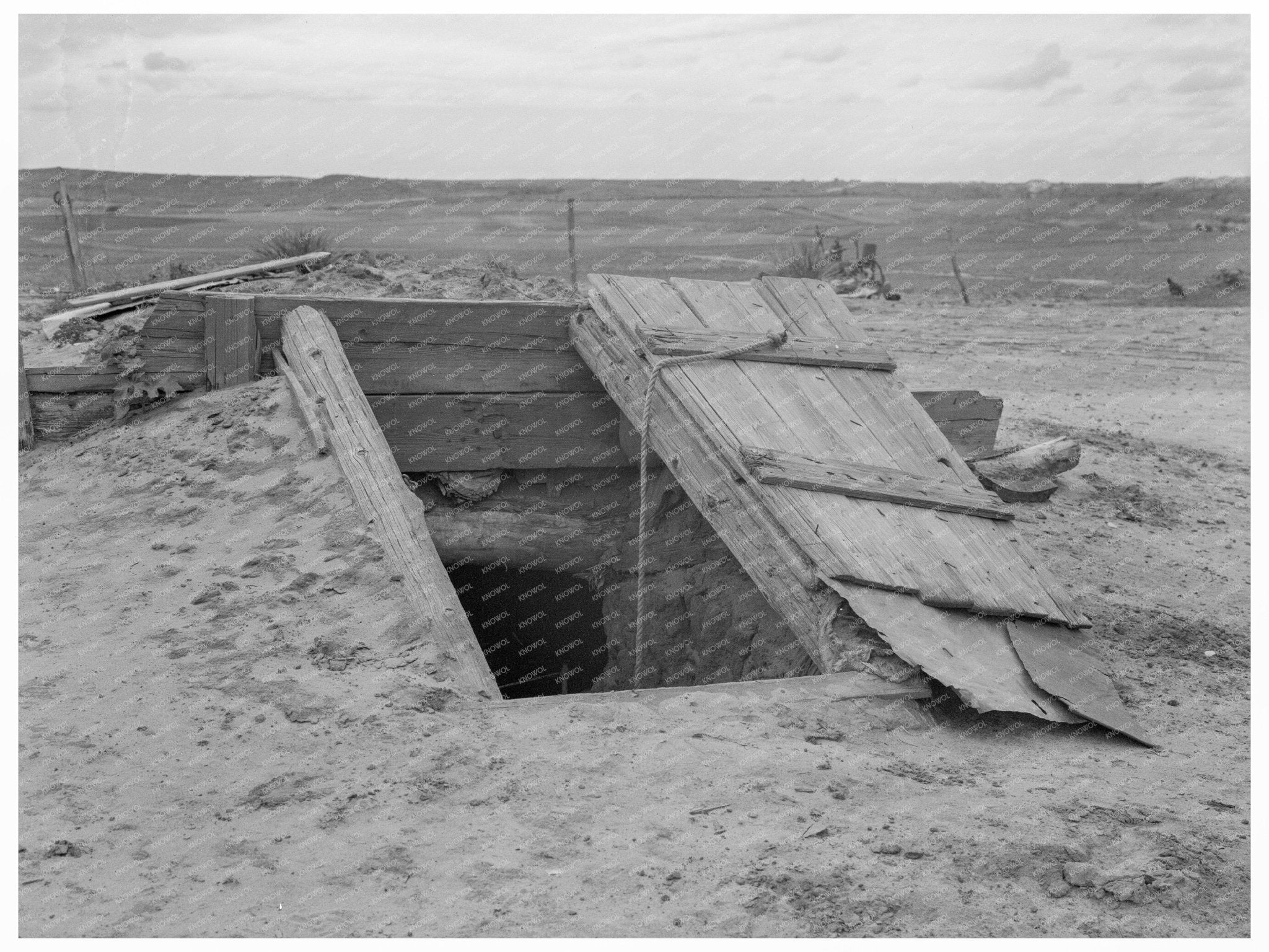 Storm Cellar in West Texas Panhandle June 1937 - Available at KNOWOL