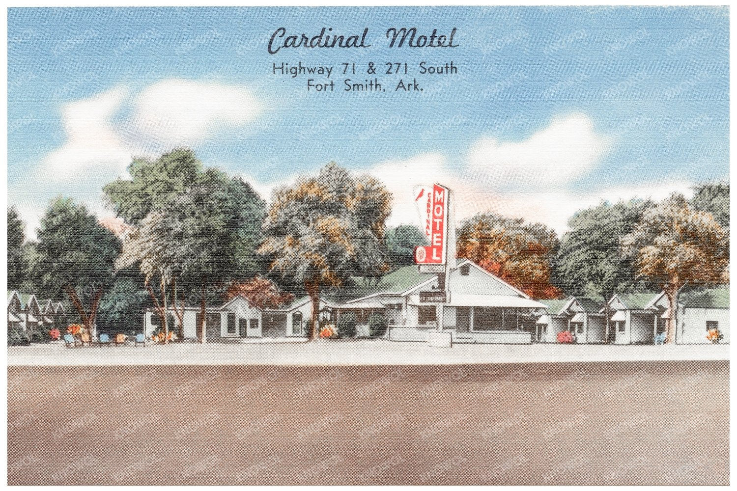 The Cardinal Motel Postcard Fort Smith Arkansas 1930s - 1940s - Available at KNOWOL