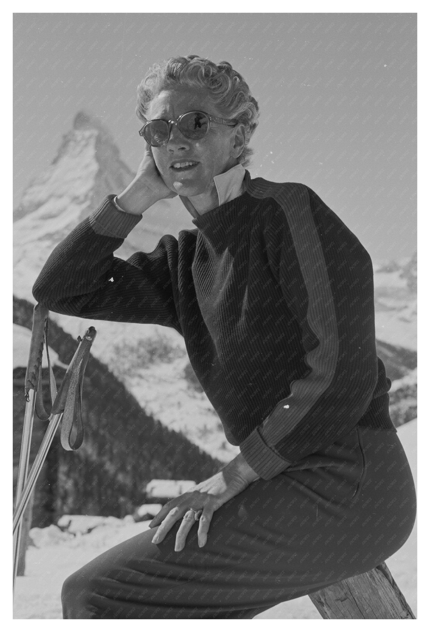 Toni Frissell 1950s Ski Resort Vintage Image - Available at KNOWOL