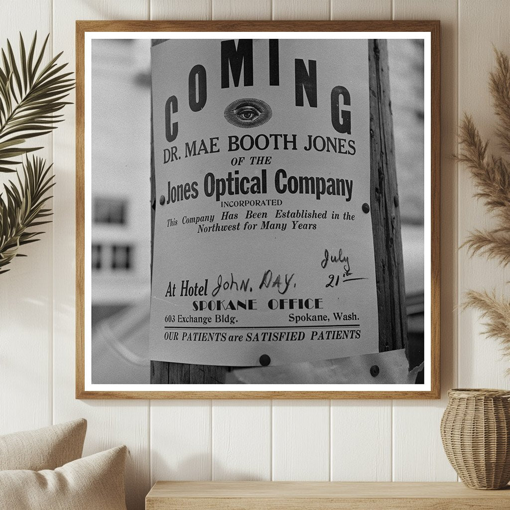 Traveling Optometrists Sign John Day Oregon 1942 - Available at KNOWOL