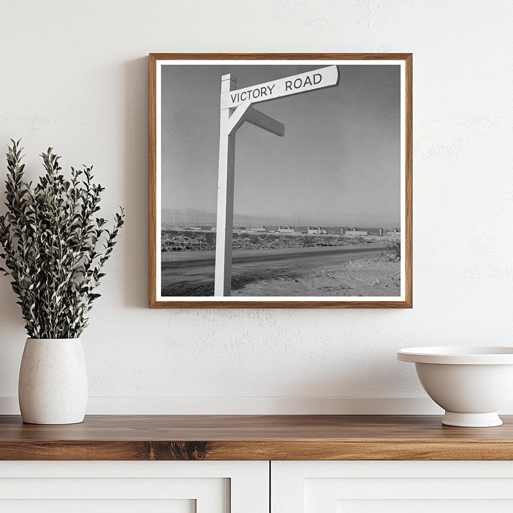 Victory Road Sign in Las Vegas 1942 Vintage Photo - Available at KNOWOL