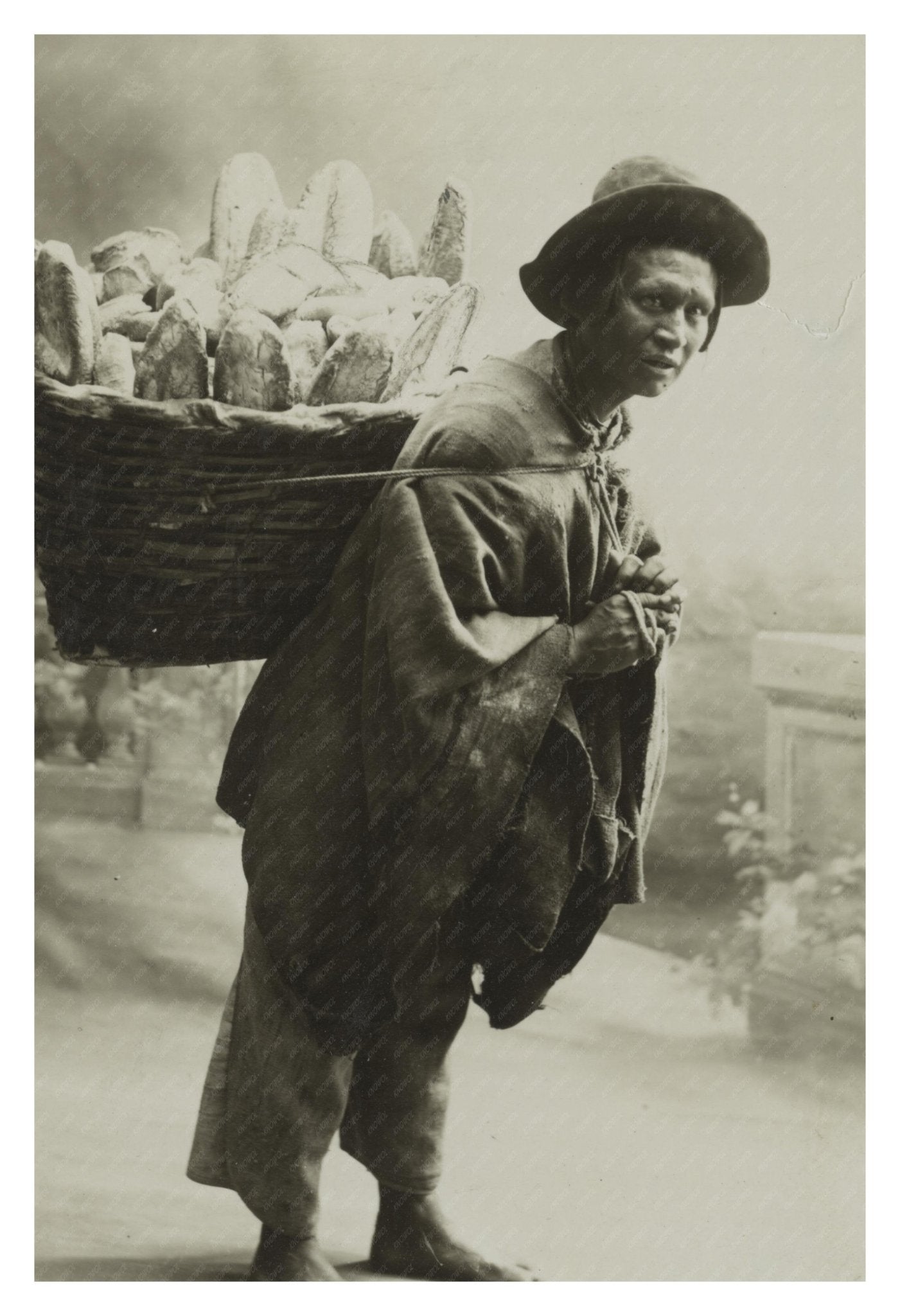 Vintage 1900s Bolivia La Paz Bread Peddler Photo - Available at KNOWOL