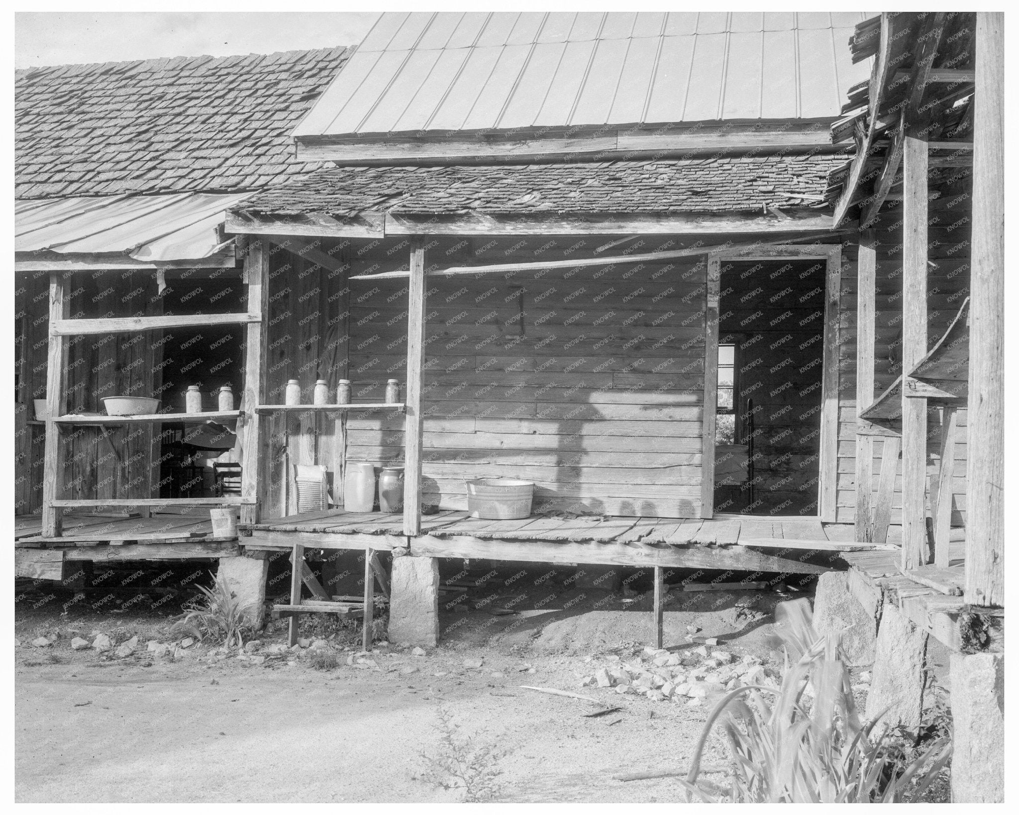 Vintage 1937 Photo of Cotton Farmers House in Georgia - Available at KNOWOL