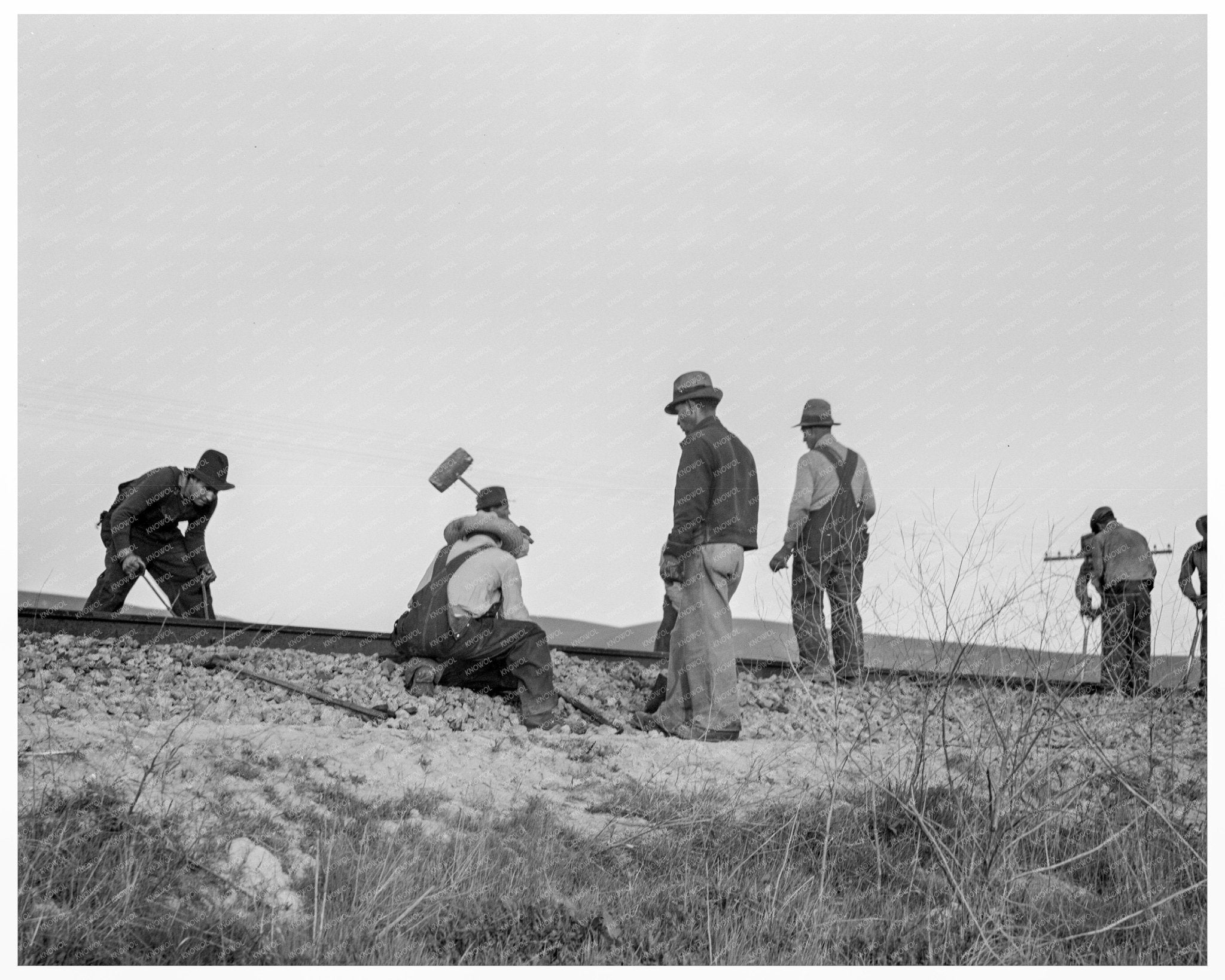 Vintage 1937 Photo of White Section Gang in King City California - Available at KNOWOL