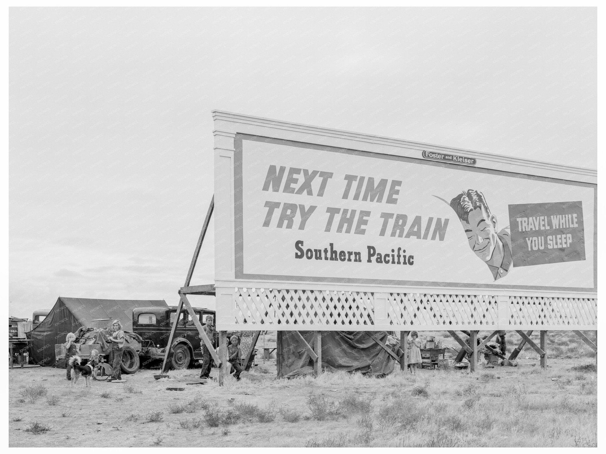 Vintage 1938 Photo of Migrant Families Camping in California - Available at KNOWOL