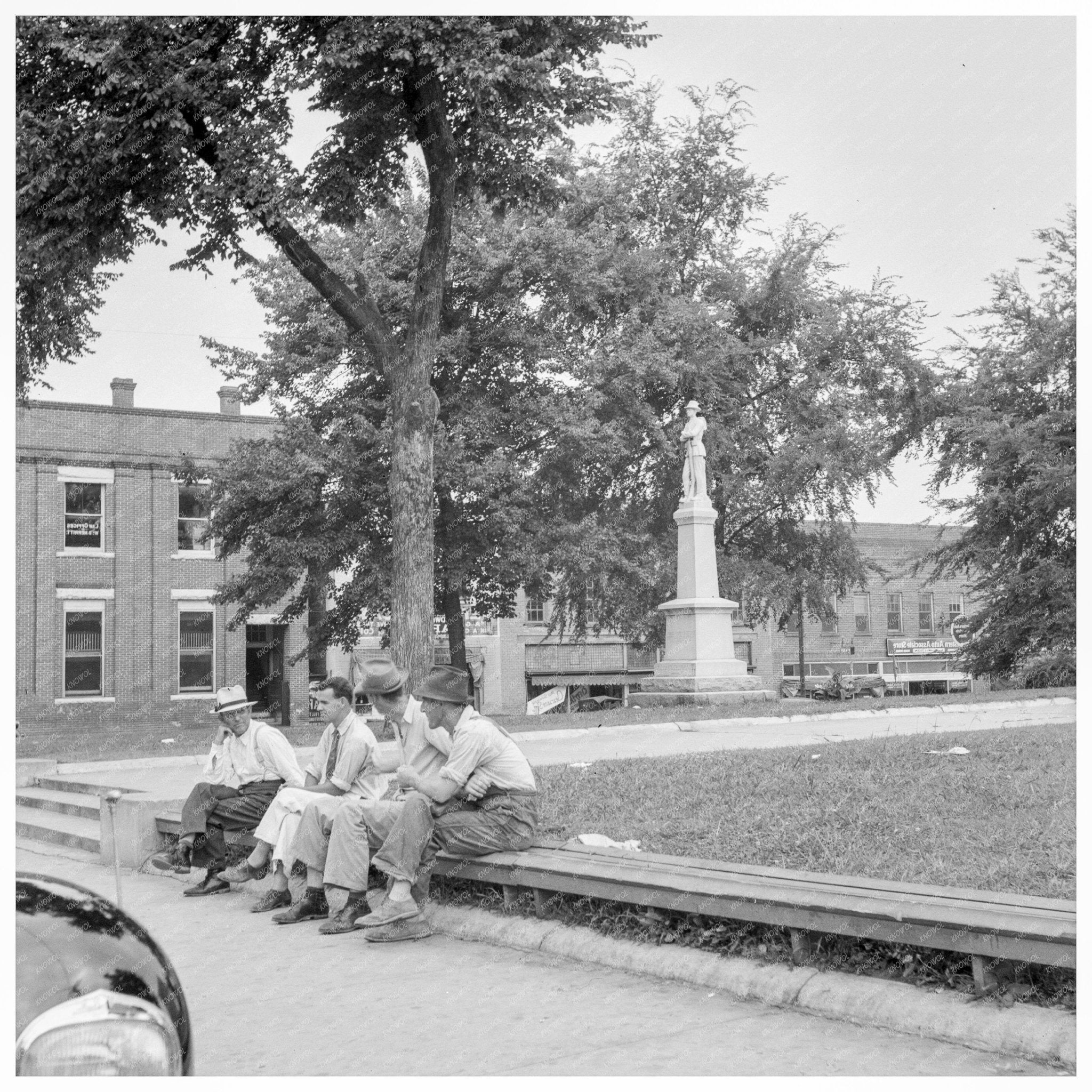 Vintage 1939 Courthouse Square in Roxboro North Carolina - Available at KNOWOL