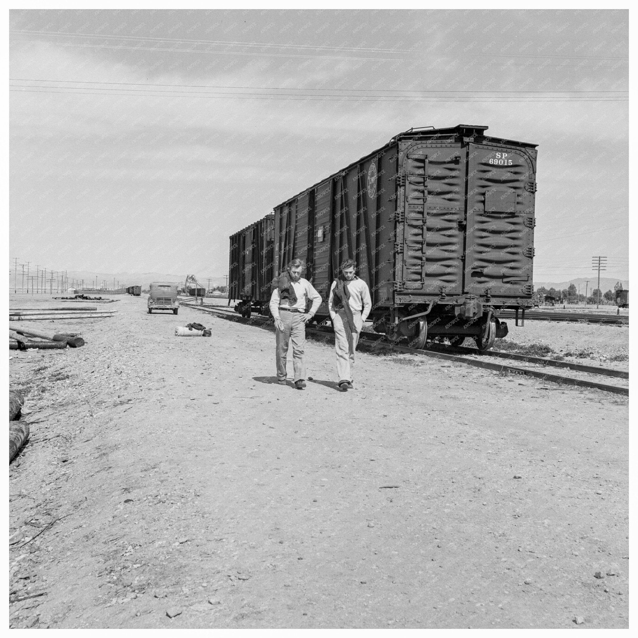 Vintage 1939 Image of Worker at Calipatria Pea Plant - Available at KNOWOL