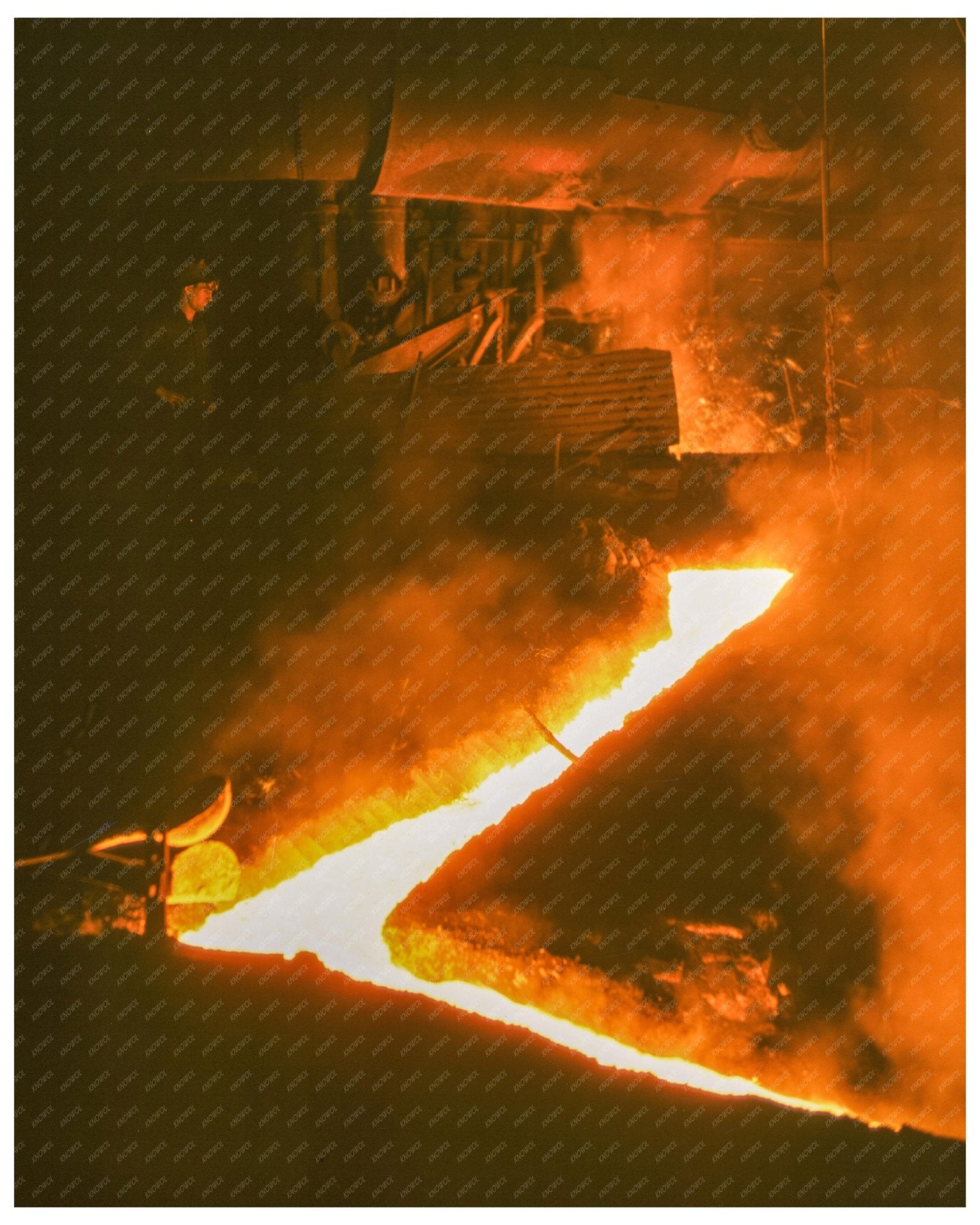Vintage 1941 Photograph of Slag Run - Off at Republic Steel Corporation Youngstown Ohio - Available at KNOWOL
