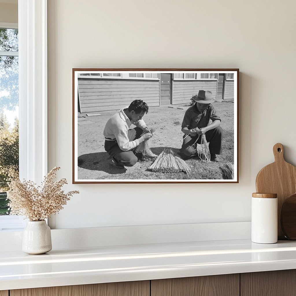 Vintage Agricultural Worker Bunching Carrots 1942 - Available at KNOWOL