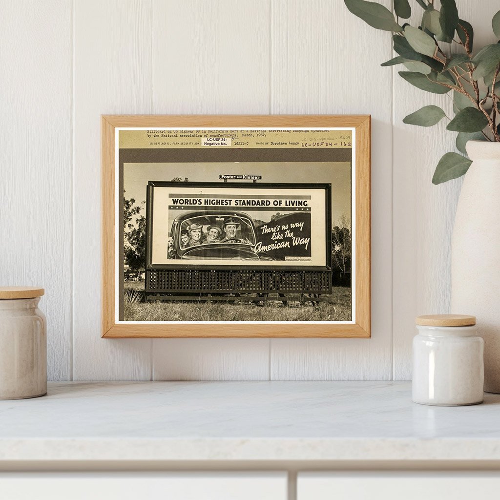 Vintage Billboard on U.S. Highway 99 California 1937 - Available at KNOWOL