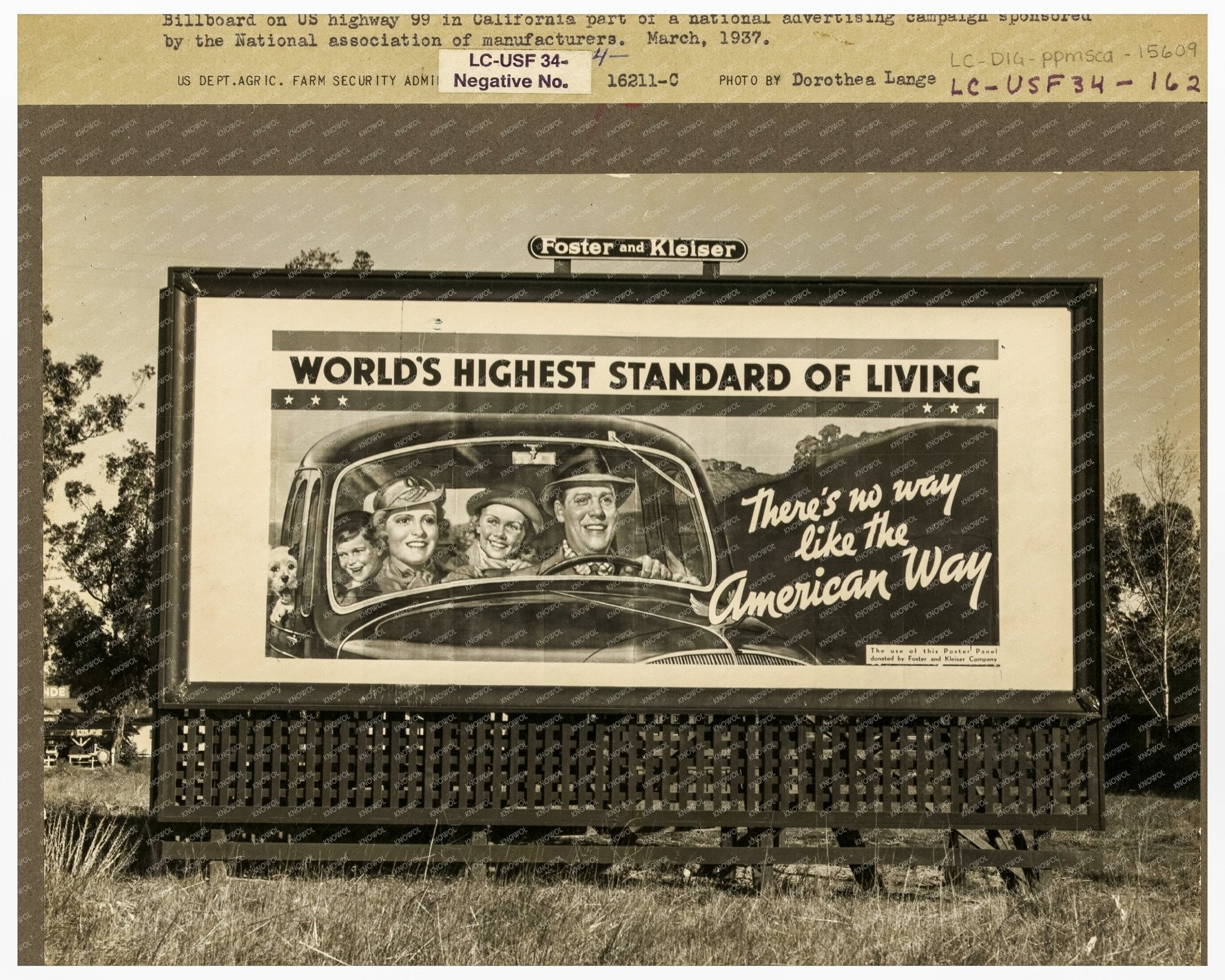 Vintage Billboard on U.S. Highway 99 California 1937 - Available at KNOWOL