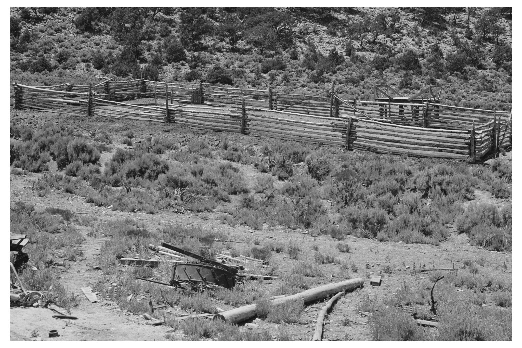 Vintage Corral on Farm in Amalia New Mexico 1940 - Available at KNOWOL