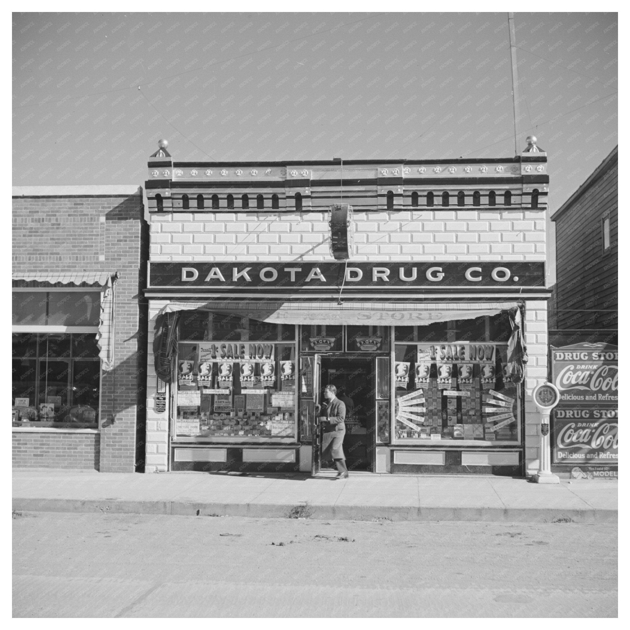 Vintage Drug Store in Stanley North Dakota 1937 - Available at KNOWOL