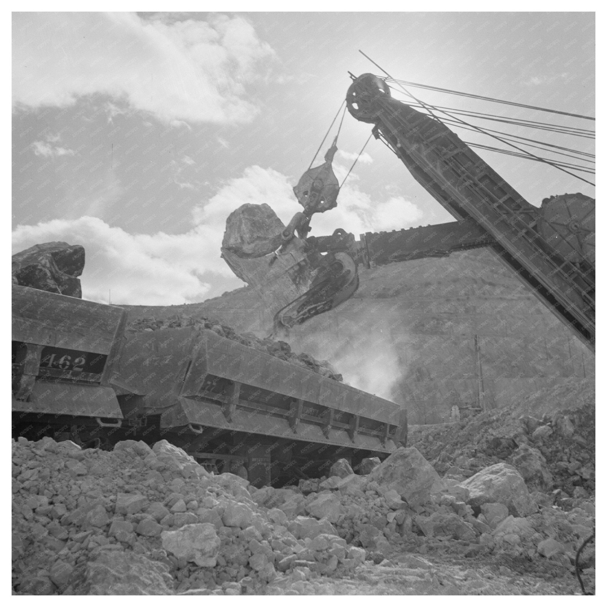 Vintage Electric Shovel at Morenci Copper Mine 1950 - Available at KNOWOL