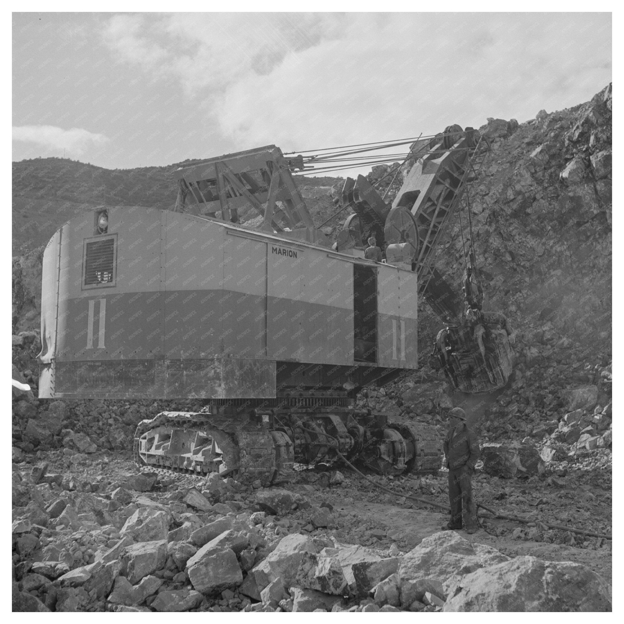 Vintage Electric Shovel in Morenci Copper Mine 1950 - Available at KNOWOL