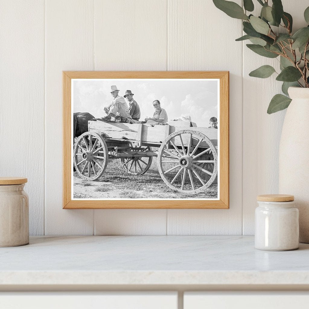 Vintage Horse - Drawn Wagon Family in Missouri 1938 - Available at KNOWOL