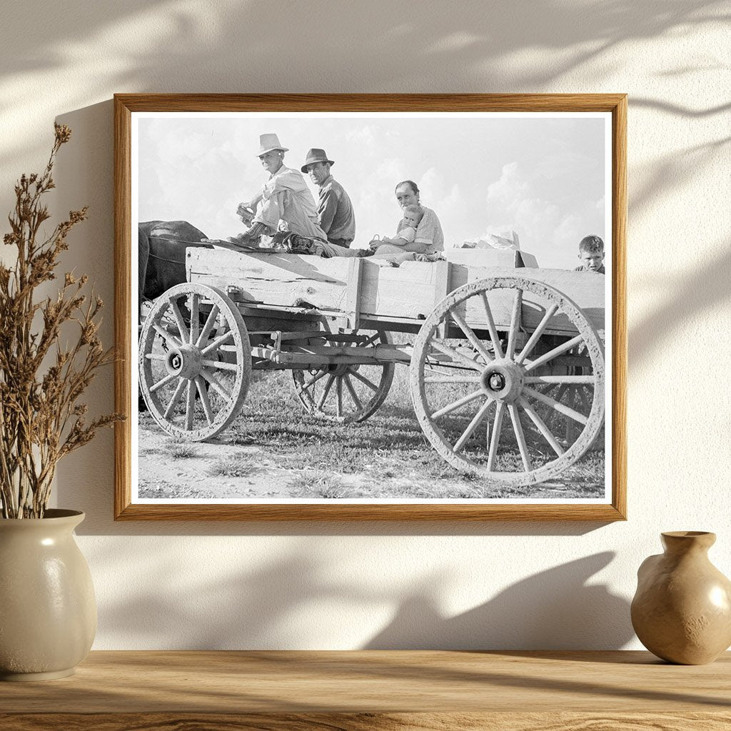 Vintage Horse - Drawn Wagon Family in Missouri 1938 - Available at KNOWOL