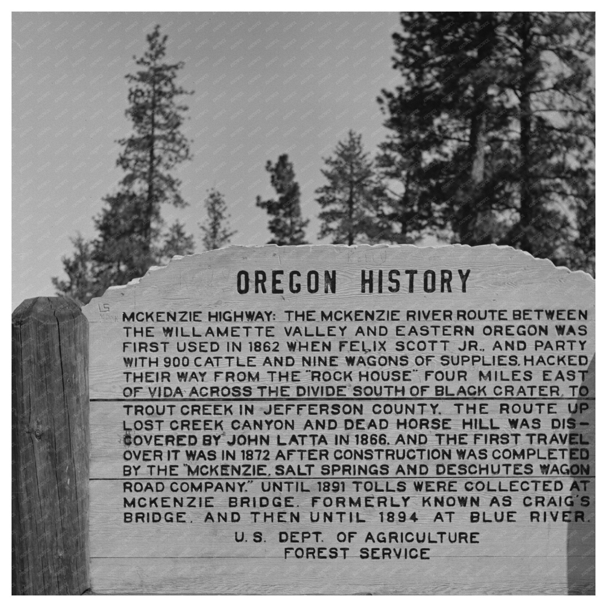 Vintage Lane County Oregon Sign July 1942 Transparency - Available at KNOWOL